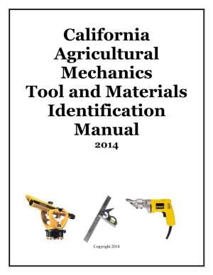 California Agricultural Mechanics Tool and Materials Identification Manual 2014