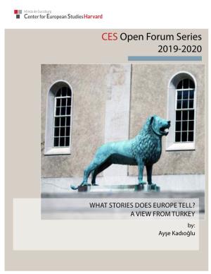 CES Open Forum Series 2019-2020