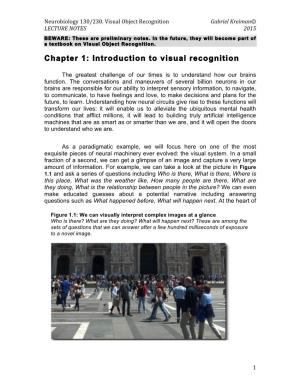 Introduction to Visual Recognition
