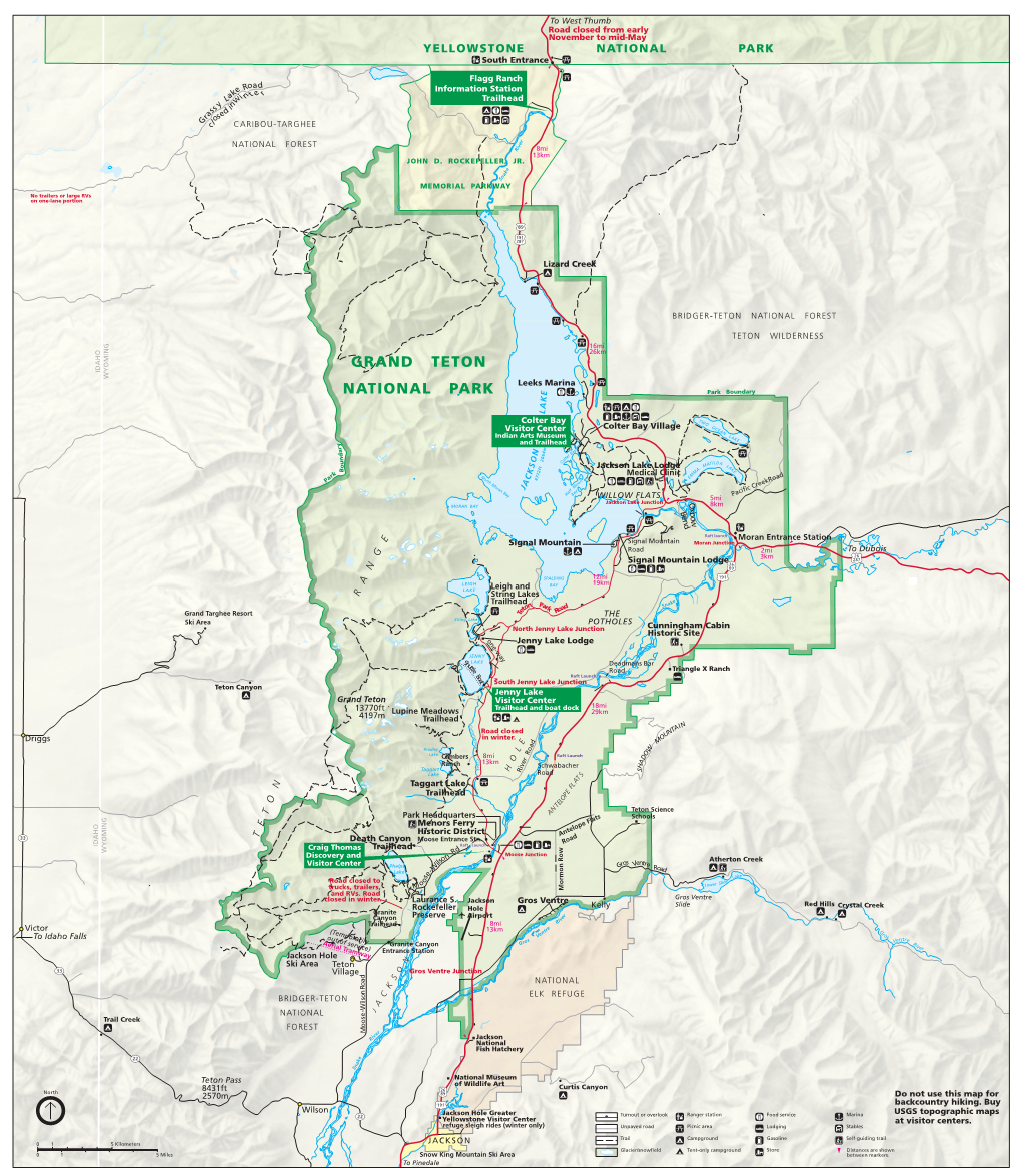 PDF Format Map of Grand Teton National Park