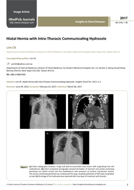 Hiatal Hernia with Intra-Thoracic Communicating Hydrocele