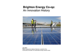 Brighton Energy Co-Op: an Innovation History