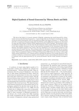 Digital Synthesis of Sound Generated by Tibetan Bowls and Bells