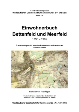 Einwohnerbuch Bettenfeld Und Meerfeld 1796 – 1905