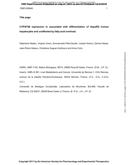 Title Page CYP4F3B Expression Is Associated with Differentiation Of
