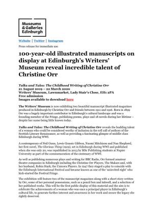 100-Year-Old Illustrated Manuscripts on Display at Edinburgh's Writers
