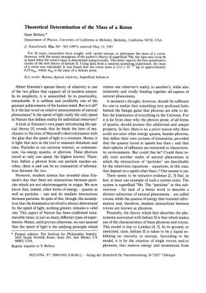 Theoretical Determination of the Mass of a Roton