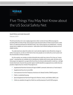 Five Things You May Not Know About the US Social Safety Net