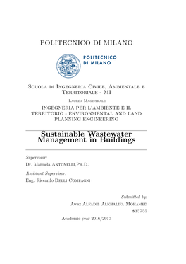 Sustainable Wastewater Management in Buildings