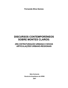 Discursos Contemporâneos Sobre Montes Claros