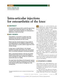 Intra-Articular Injections for Osteoarthritis of the Knee