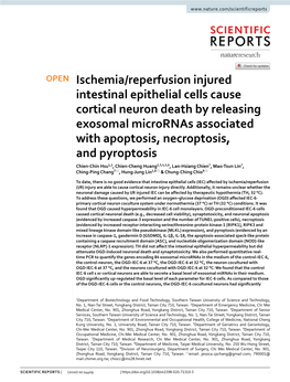 Ischemia/Reperfusion Injured Intestinal Epithelial Cells Cause Cortical Neuron Death by Releasing Exosomal Micrornas Associated