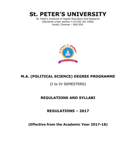 Political Science) Degree Programme