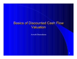 Basics of Discounted Cash Flow Valuation