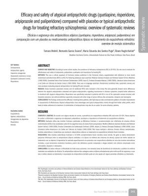 Efficacy and Safety of Atypical Antipsychotic Drugs