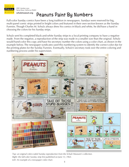 Peanuts Paint by Numbers Full-Color Sunday Comics Have Been a Long Tradition in Newspapers
