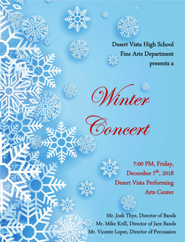 Desert Vista High School Fine Arts Department Presents a 7:00 PM