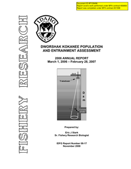 Dworshak Kokanee Population and Entrainment Assessment