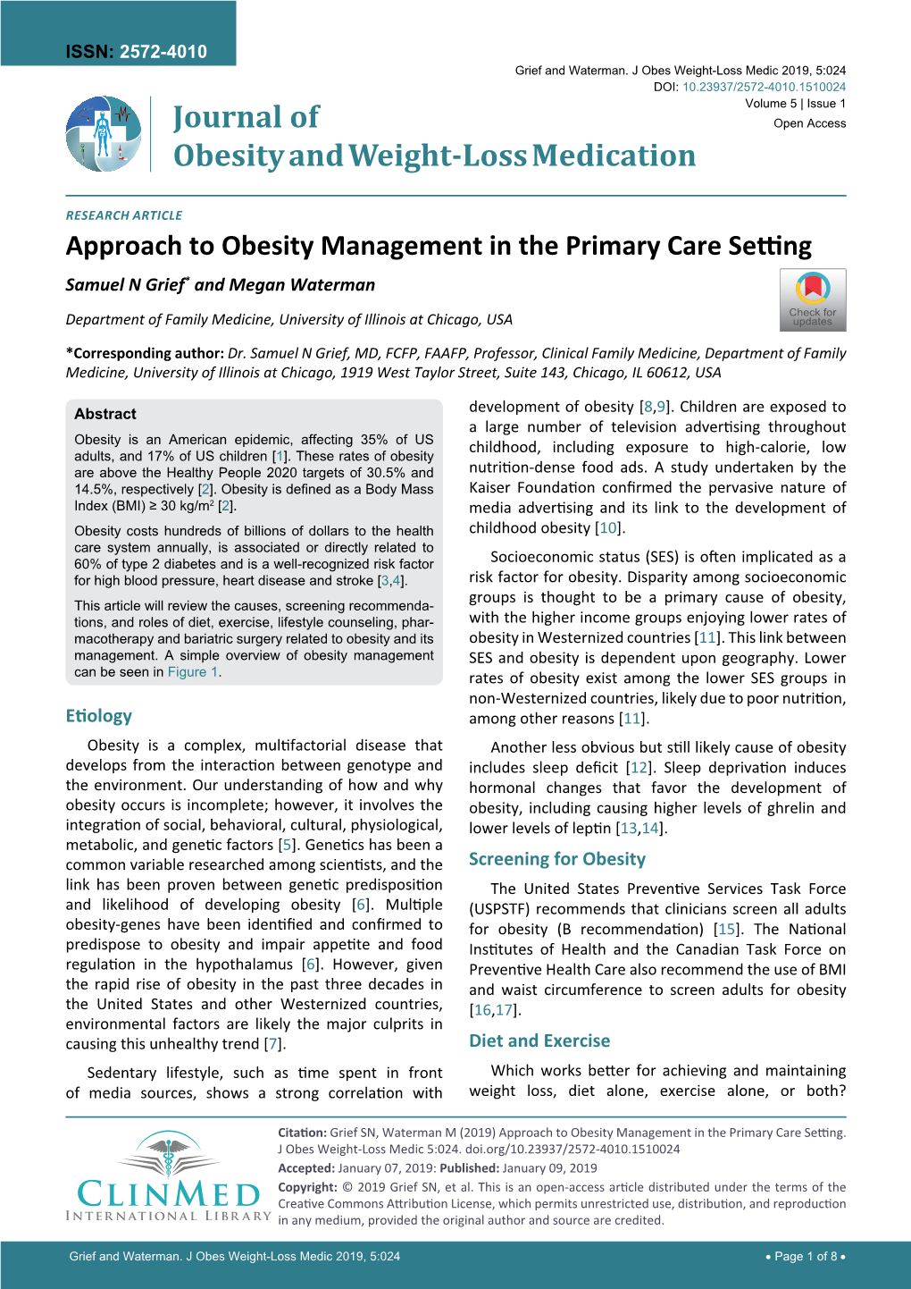 Journal of Obesity and Weight-Loss Medication