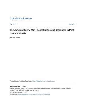 Reconstruction and Resistance in Post-Civil War Florida.," Civil War Book Review: Vol