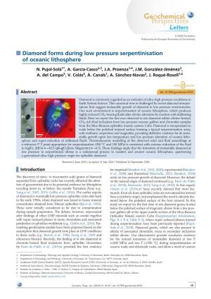 Diamond Forms During Low Pressure Serpentinisation of Oceanic Lithosphere