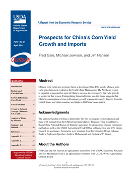 Prospects for China's Corn Yield Growth and Imports