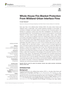2. Whole-House Fire Blanket Protection from Wildland- Urban