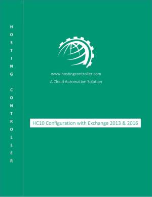 HC10 Configuration with Exchange 2013 & 2016