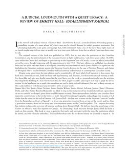 Review of Emmett Hall: Establishment Radical