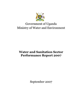 Government of Uganda Ministry of Water and Environment