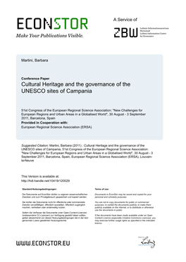Cultural Heritage and the Governance of the UNESCO Sites of Campania