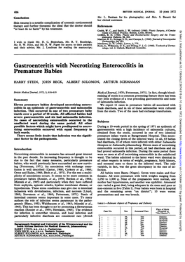 Gastroenteritis with Necrotizing Enterocolitis in Premature Babies