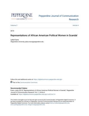 Representations of African American Political Women in Scandal