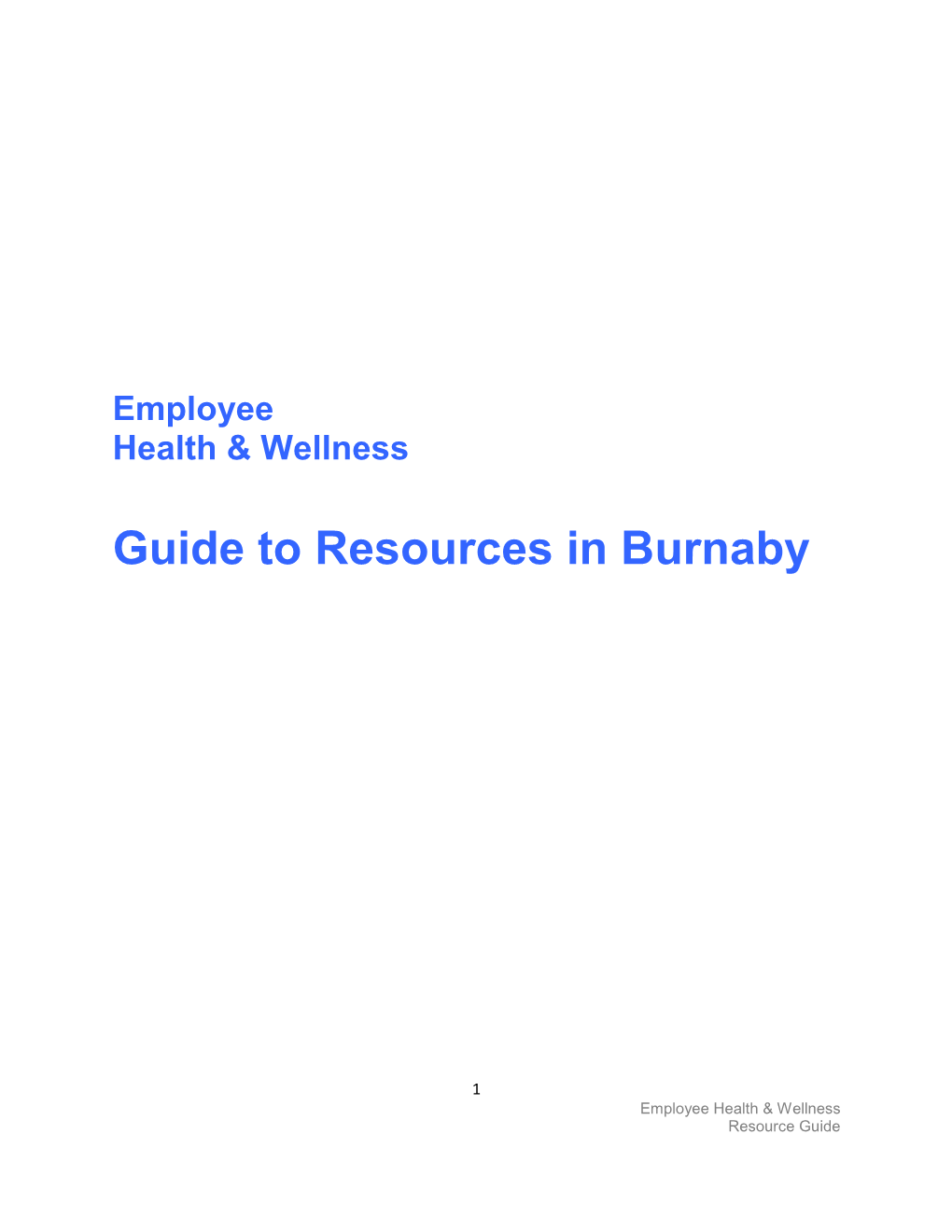 Guide to Resources in Burnaby