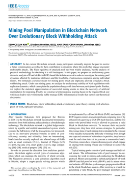 Mining Pool Manipulation in Blockchain Network Over Evolutionary Block Withholding Attack