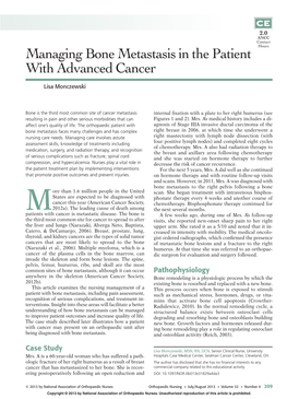 Managing Bone Metastasis in the Patient with Advanced Cancer