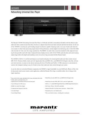 UD5005 Networking Universal Disc Player