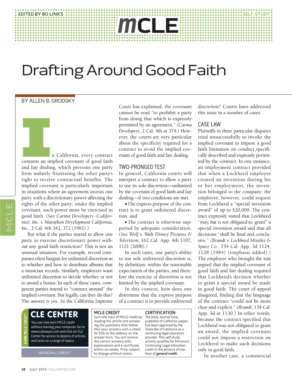 Drafting Around Good Faith