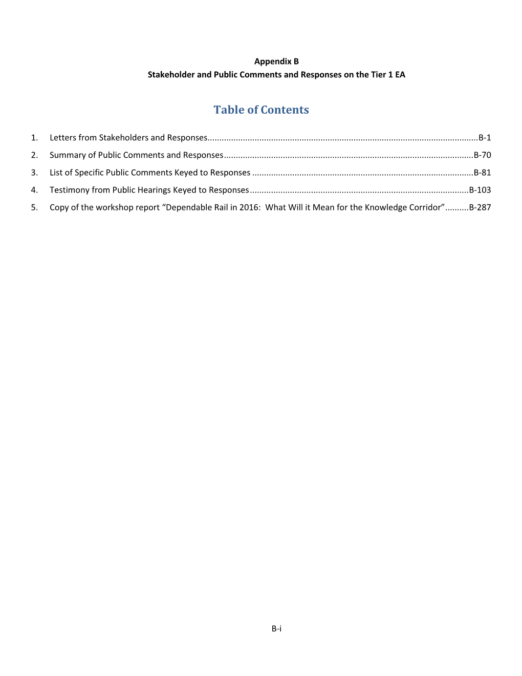 Table of Contents