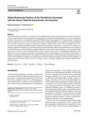 Global Biodiversity Patterns of the Photobionts Associated with the Genus Cladonia (Lecanorales, Ascomycota)