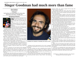 Singer Goodman Had Much More Than Fame Between Tables