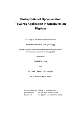 Towards Application in Upconversion Displays