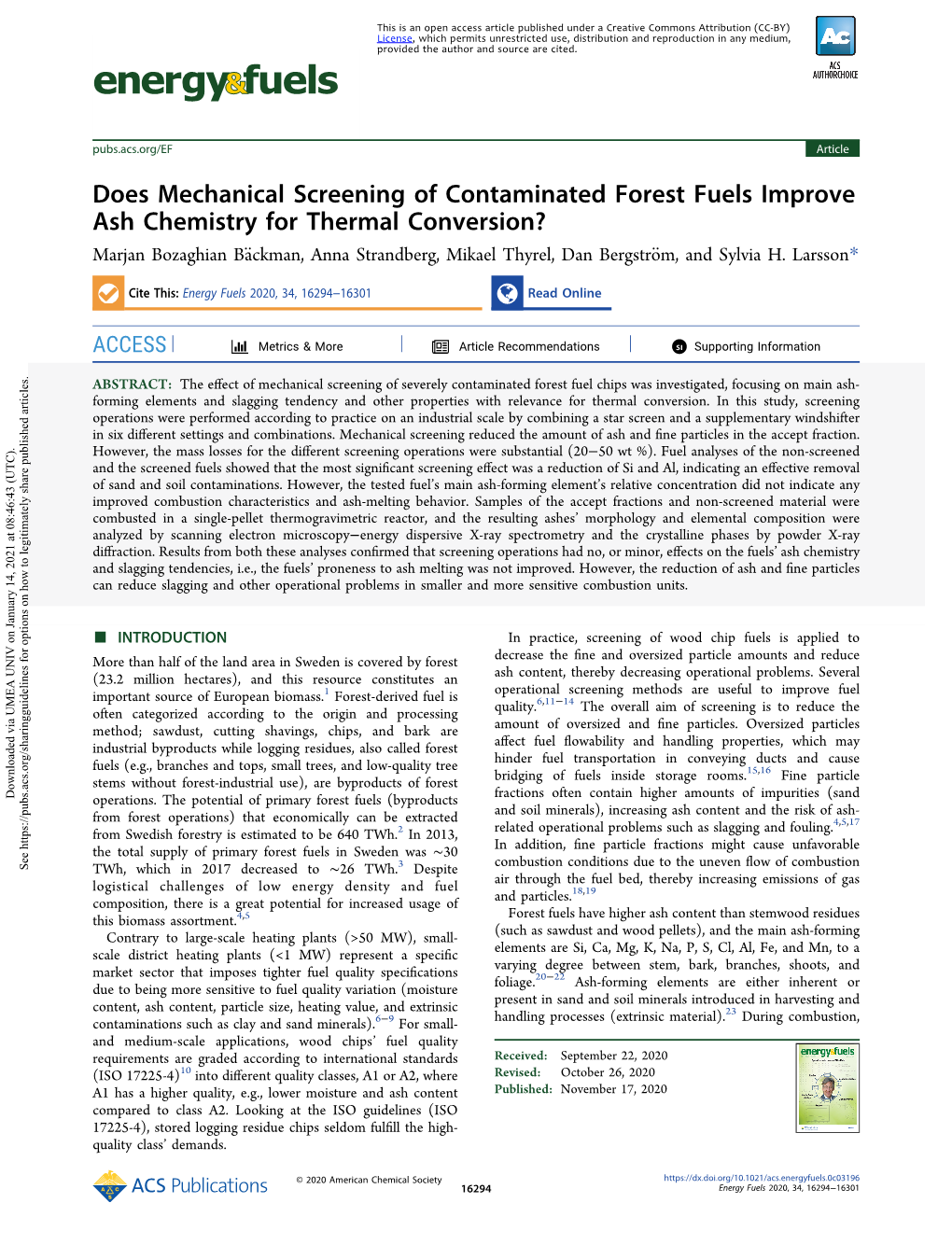 Does Mechanical Screening of Contaminated