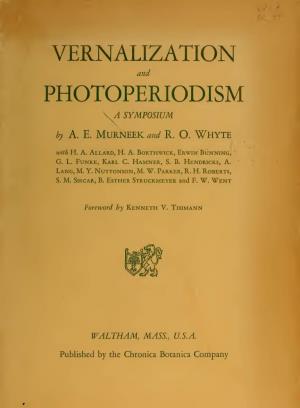 VERNALIZATION and PHOTOPERIODISM