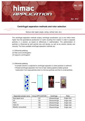 Centrifugal Separation Methods and Rotor Selection(PDF:784KB)