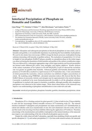 Interfacial Precipitation of Phosphate on Hematite and Goethite