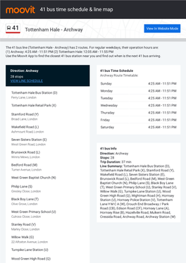 41 Bus Time Schedule & Line Route