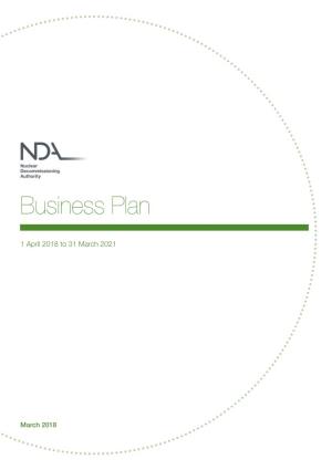 Nuclear Decommissioning Authority Business Plan 2018 to 2021