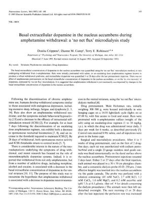 Basal Extracellular Dopamine in the Nucleus Accumbens During Amphetamine Withdrawal: a 'No Net Flux' Microdialysis Study