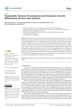 Sustainable Tourism Development and Economic Growth: Bibliometric Review and Analysis